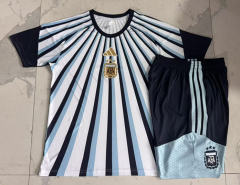 26-27 Argentina White&Blue Thailand Short-sleeved Soccer Tracksuit -815