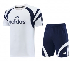 Adidas White Short-Sleeved Thailand Soccer Tracksuit-LH