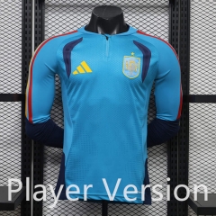 (S-3XL) Player Version 26-27 Spain Light Blue LS Tracksuit Top-888