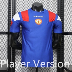 (S-3XL) Player Version 26-27 Retro Casual Version Manchester United Blue Thailand Soccer Jersey AAA-888