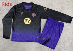 26-27 Barcelona Away Black&Purple Kids/Youth LS Soccer Uniform-7209