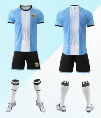 (No Socks) Without Brand Logo 26-27 Special Version Argentina Blue&White Soccer Uniform-9031