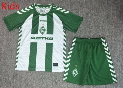 26-27 SV Werder Bremen Home White&Green Kids/Youth Soccer Uniform-6850