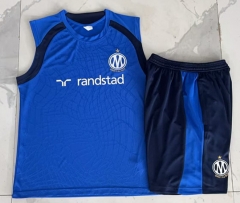 26-27 Olympique de Marseille Color Blue Thailand Soccer Vest Tracksuit-815