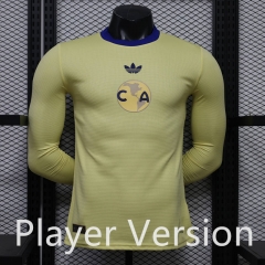 (S-4XL) Player Version 26-27 110th Anniversary Edition Club America Yellow LS Thailand Soccer Jersey AAA-888