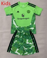 26-27 Manchester United Goalkeeper Green Kids/Youth Soccer Uniform-AY