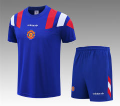 26-27 Manchester United Blue Thailand Soccer Training Uniform-418