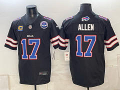 (Logo 1) Fashion Version Buffalo Bills 3 Generations Black #17 NFL Jersey-0840