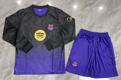 Without Brand Logo 26-27 Barcelona Away Black&Purple LS Soccer Uniform-8573