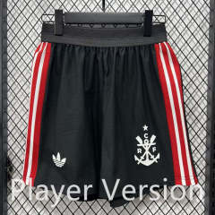(S-4XL) Player Version 26-27 Flamengo 2nd Away Black Thailand Soccer Shorts-4285