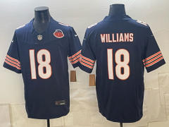 (Logo 2) Chicago Bears 3 Generations Blue #18 NFL Jersey-0840