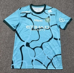 (S-4XL) 26-27 ES Troyes AC 2nd Away Blue Thailand Soccer Jersey AAA-8025