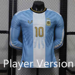 (S-4XL) Player Version 26-27 Messi Special Version Argentina Blue and White LS Thailand Soccer Jersey AAA-888