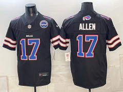 (Logo 3) Fashion Version Buffalo Bills 3 Generations Black #17 NFL Jersey-0840