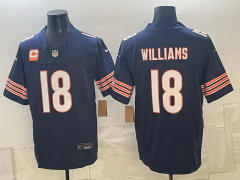 (Logo 3) Chicago Bears 3 Generations Blue #18 NFL Jersey-0840