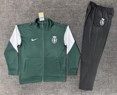26-27 Sporting Clube de Portugal White&Green Thailand Soccer Jacket Uniform-5303