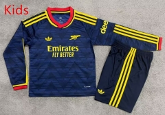 26-27 Arsenal Away Royal Blue Kids/Youth LS Soccer Uniform-7209