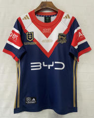 (S-7XL) 2026 Roosters Blue Thailand Rugby Shirt