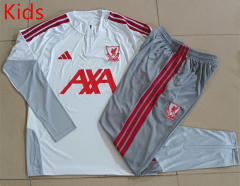 26-27 Liverpool White&Grey Kids/Youth Thailand Soccer Tracksuit-815