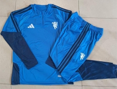 26-27 Manchester United Color Blue Thailand Soccer Tracksuit-815