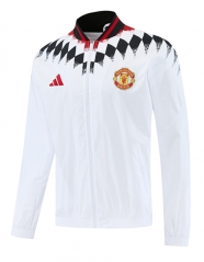 26-27 Manchester United White Thailand Soccer Trench Coat-LH