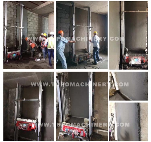 #Product testing# TUPO Automatic Wall Cement Mortar Plastering Machine Without Manual Plastering Automatic Electric Wall Rendering Machine for Sale