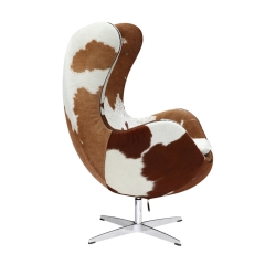 Egg Chair In Cowhide Leather