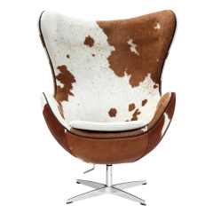 Egg Chair In Cowhide Leather