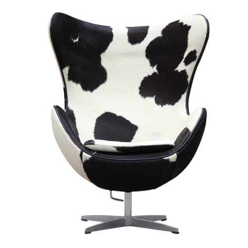 Egg Chair In Cowhide Leather