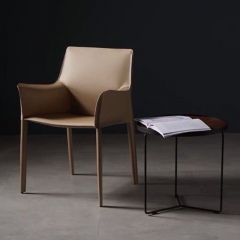 Saddle Leather Modern Dining Chair