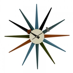 Multi Coloured Starburst Clock