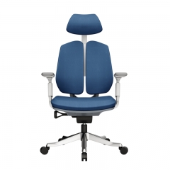 Office Chair -White Blue Leather