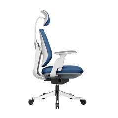 Office Chair -White Blue Leather
