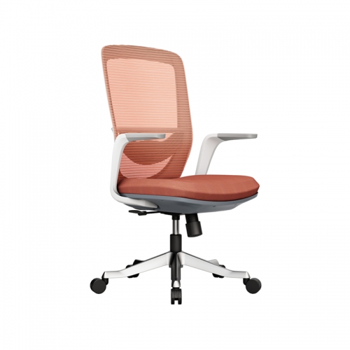 Office Chair -White-Orange Orange