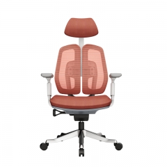 Office Chair -White Orange Mesh