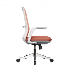 Office Chair -White-Orange Orange