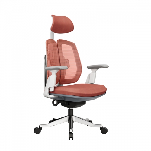 Office Chair -White Orange Mesh