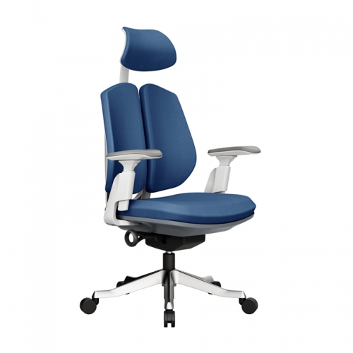 Office Chair -White Blue Leather