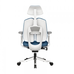 Office Chair -White Blue Leather