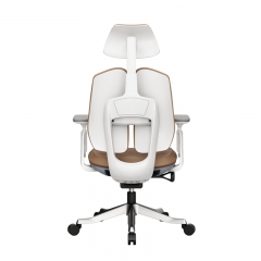 Office Chair -White Brown Leather