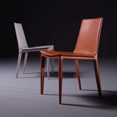 Saddle Leather Modern Dining Chair