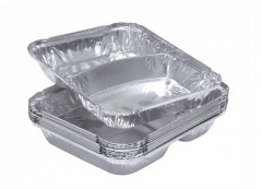 BWSP10016 | 2 Compartments Aluminum Foil Takeaway Packaging Container