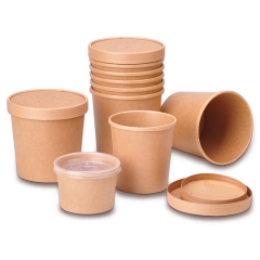 Kraft Paper Salad Bowl and Soup Bucket