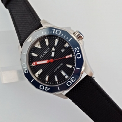 Planca 45mm black dial blue bezel Sapphire glass Automatic Watch 2656