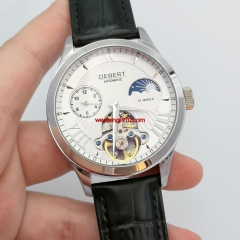 41mm DEBERT white dial 12 hours silver hands luxury automatic mens Watch 2957