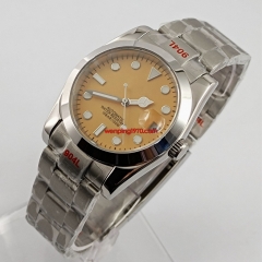 36mm/39mm Top yellow Watch Silver Case Sapphire Glass Waterproof Luminous NH35 Automatic Watch