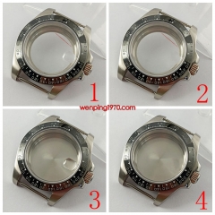 New 40mm silver black bezel Watch Case Sapphire glass Fit ETA 2824 PT5000 movement