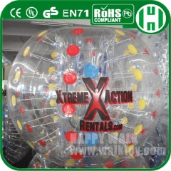 Custom PVC Colorful Football inflatable Soccer Bubble with LOGO