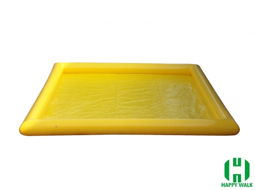 Custom Cubic Yellow Colored Giant Commercial Outdoor Inflatable Pool for Water Walking Ball,Hand Boat,Bumper Boat