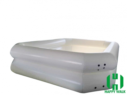 Custom Two Layer Cubic White Colored Giant Commercial Outdoor Inflatable Pool for Water Walking Ball,Hand Boat,Bumper Boat